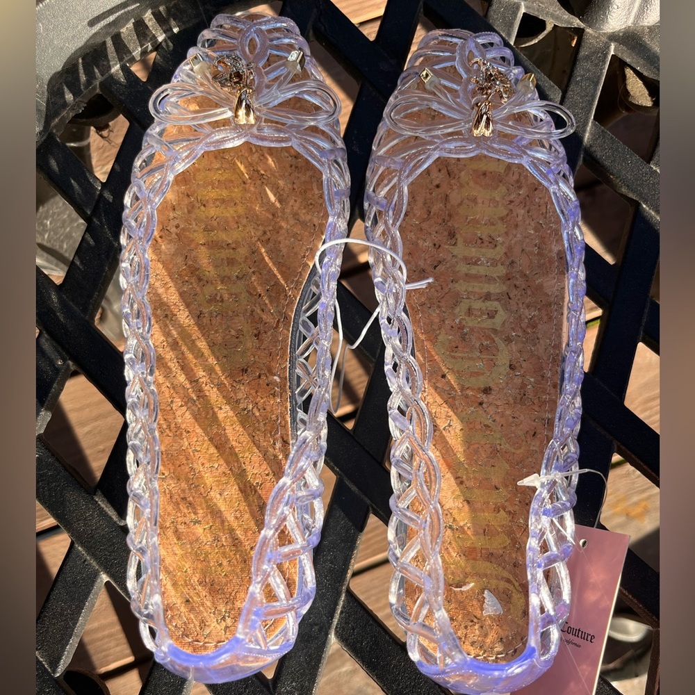 Juicy Couture Clear Iridescent Jelly Ballerina Flats